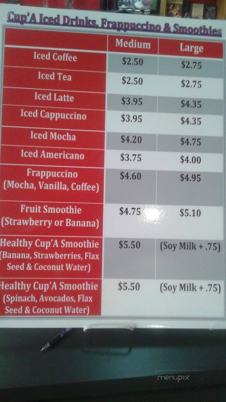 Cup'a Cup'a - Washington, DC menu_pic