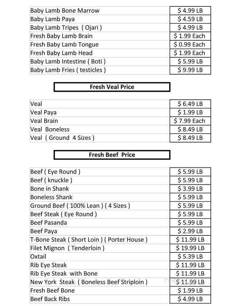 My Zabiha Halal Meat - Schaumburg, IL menu_pic