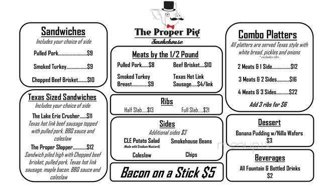 The Proper Pig Smokehouse - Mentor, OH menu_pic