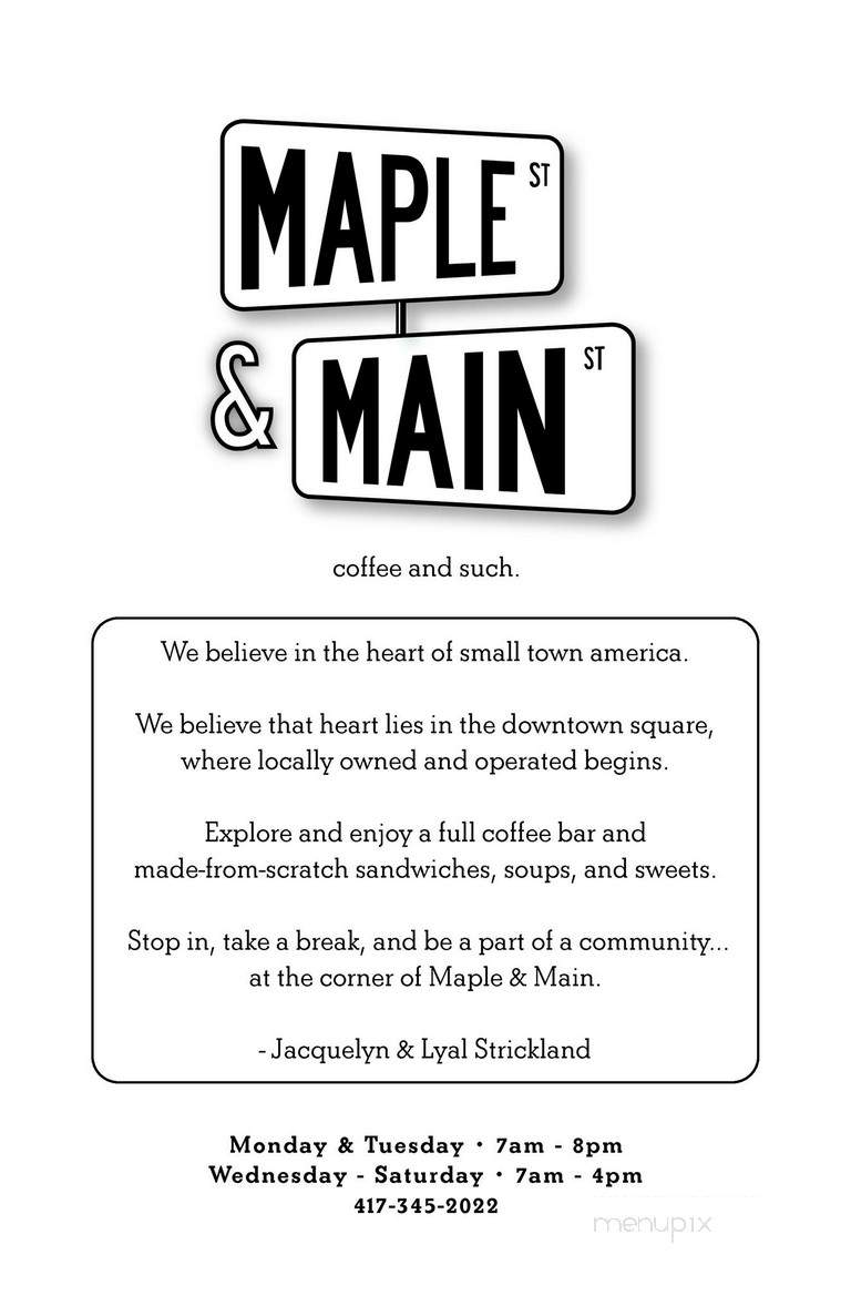 Maple & Main - Buffalo, MO menu_pic