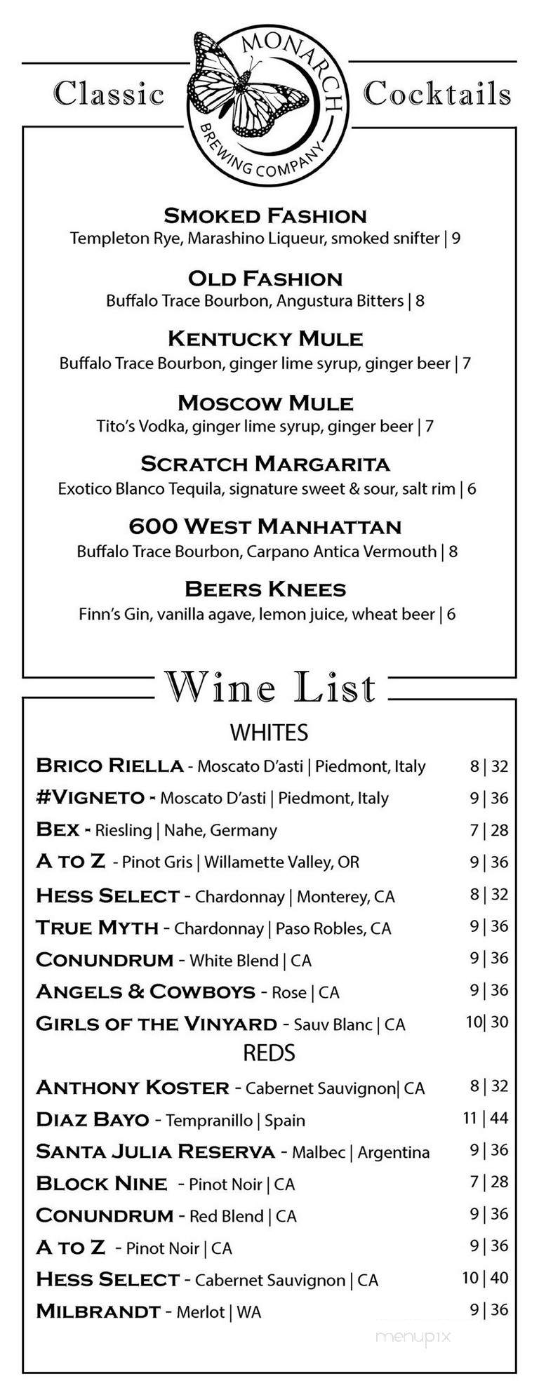 Monarch Brewing - Monticello, IL menu_pic