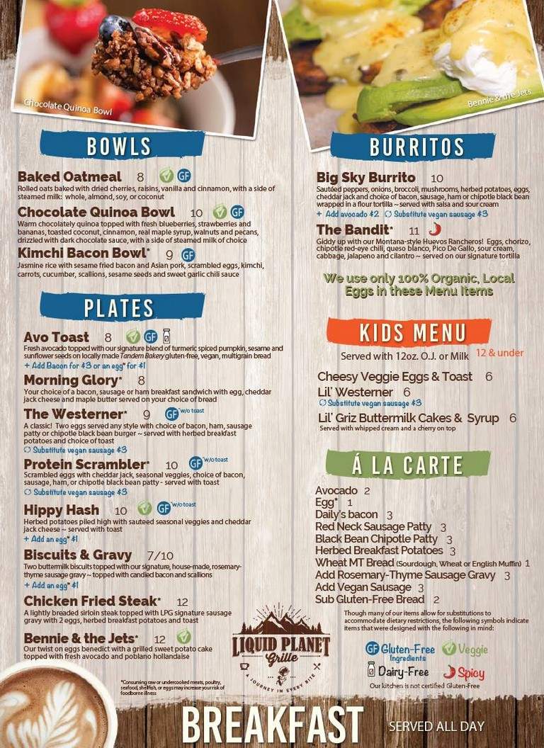 Liquid Planet - Missoula, MT menu_pic