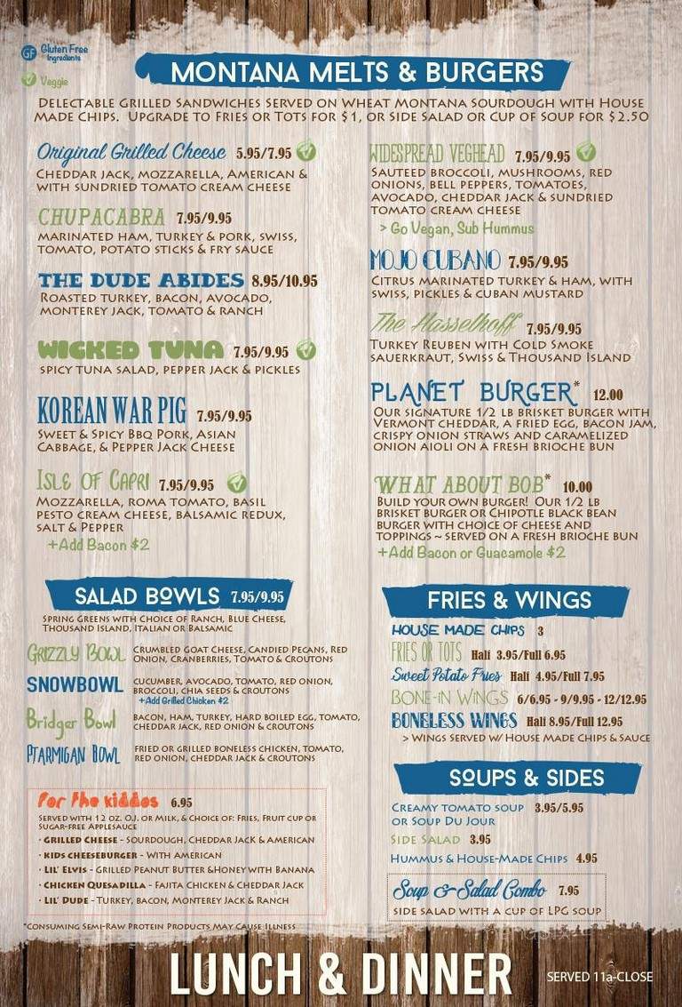 Liquid Planet - Missoula, MT menu_pic