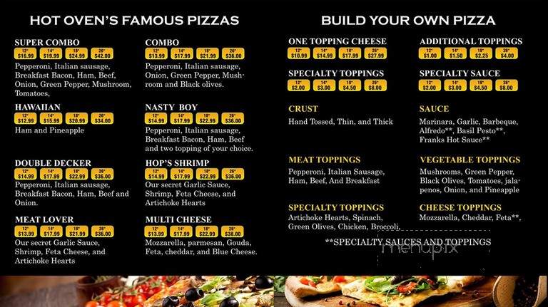Hot Oven Pizza - West Jordan, UT menu_pic
