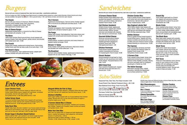 3 Corners Grill & Tap - Downers Grove, IL menu_pic