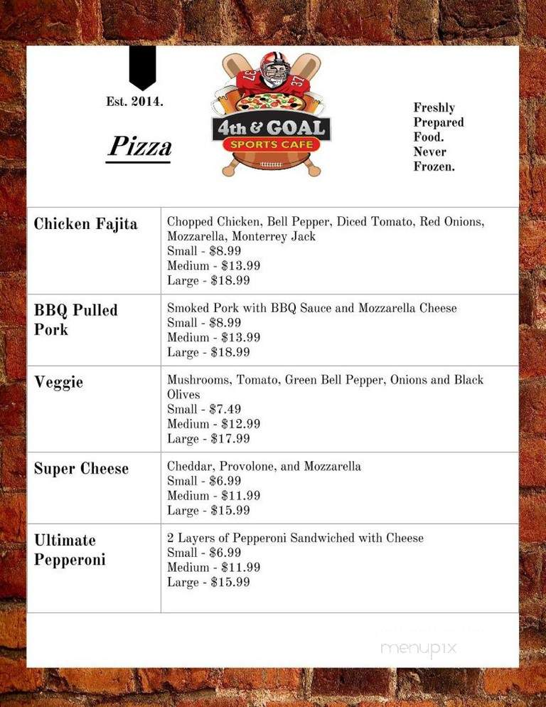 4th & Goal Sports Cafe - Jackson, MS menu_pic