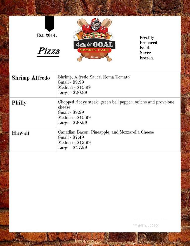 4th & Goal Sports Cafe - Jackson, MS menu_pic