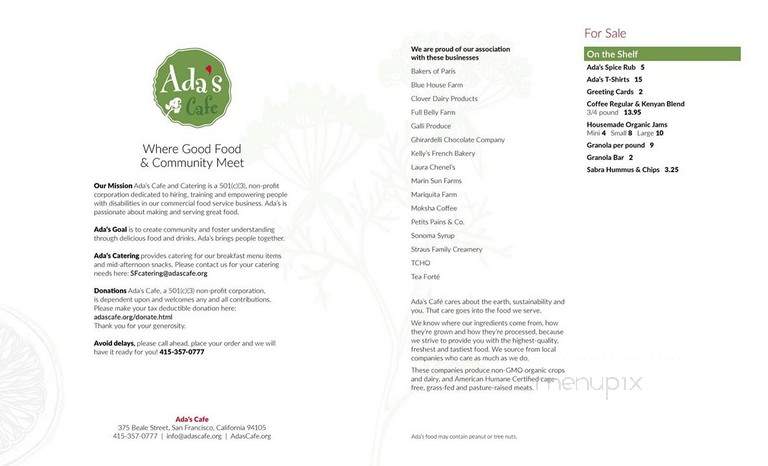 Ada's Cafe- SF - San Francisco, CA menu_pic