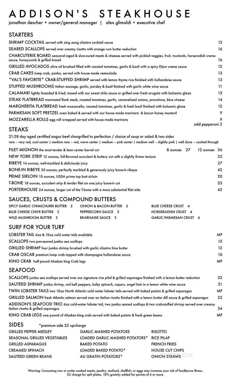 Addison's Steakhouse - McHenry, IL menu_pic