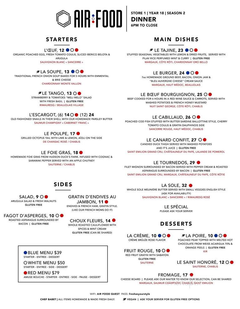 Air Food - Santa Monica, CA menu_pic