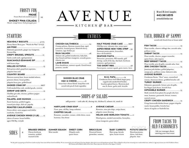 Avenue Kitchen & Bar - Baltimore, MD