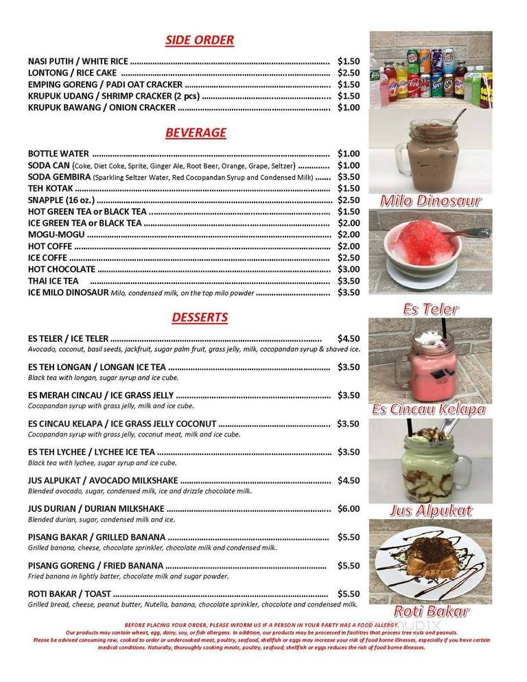 Awang Kitchen - Elmhurst, NY menu_pic