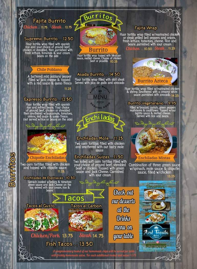 Azul Tequila - Arcadia, FL menu_pic