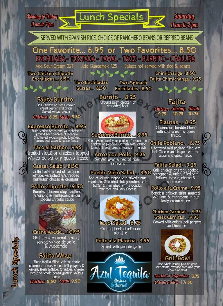 Azul Tequila - Arcadia, FL menu_pic