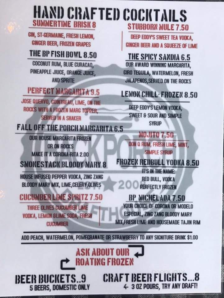 Backporch Drafthouse - Lawton, OK menu_pic