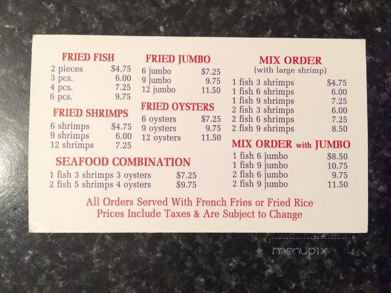 Bayou Mama's Seafood & Oyster Bar - Houston, TX menu_pic