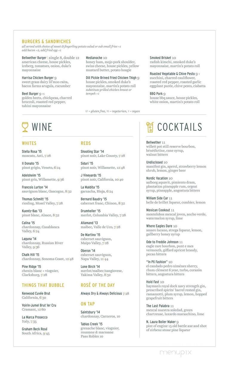 Bellwether - Jacksonville, FL menu_pic