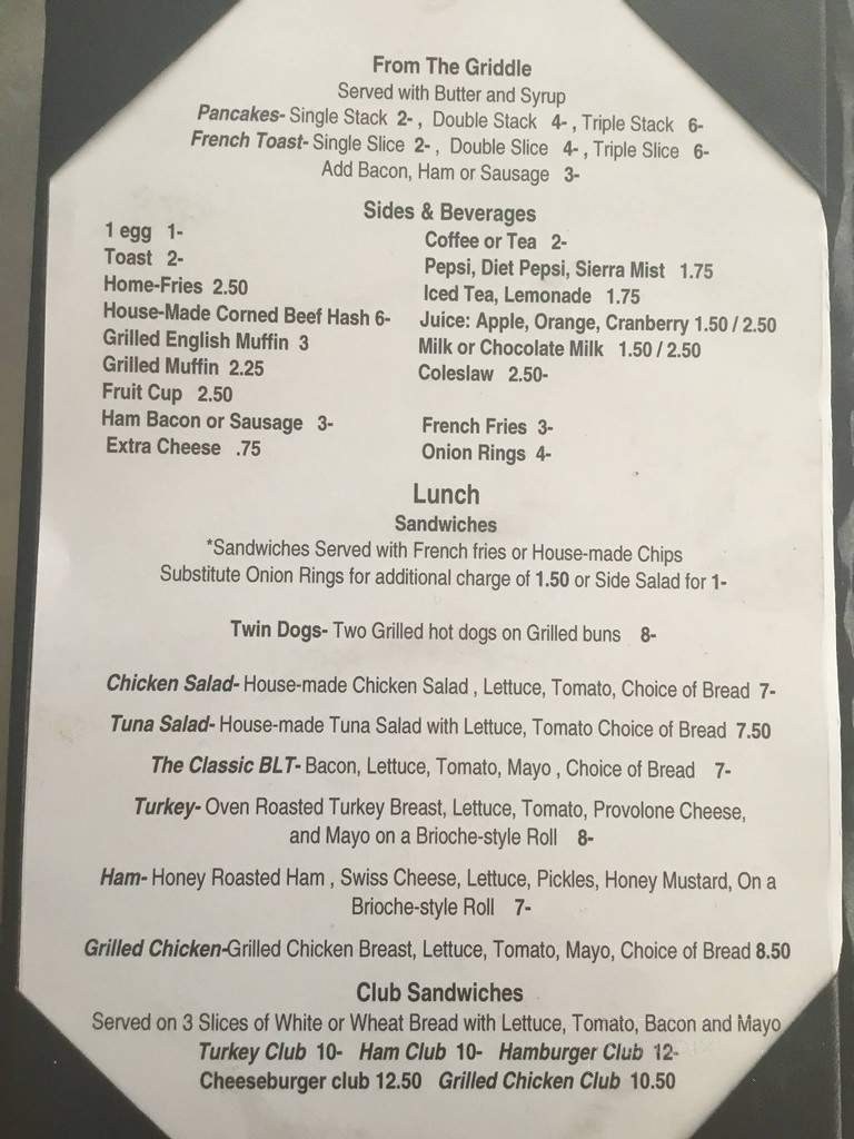 Benson's Cafe - Fremont, NH menu_pic
