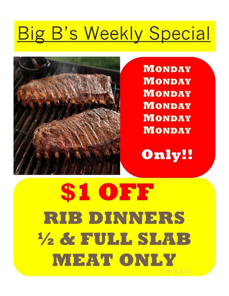 Big B's Bar-B-Que - Lyndhurst, OH menu_pic