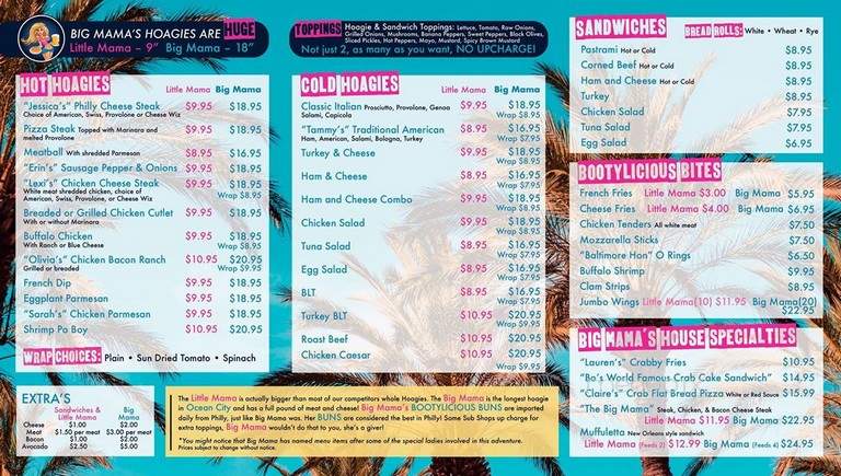 Big Mama's Restaurant - Ocean City, MD menu_pic