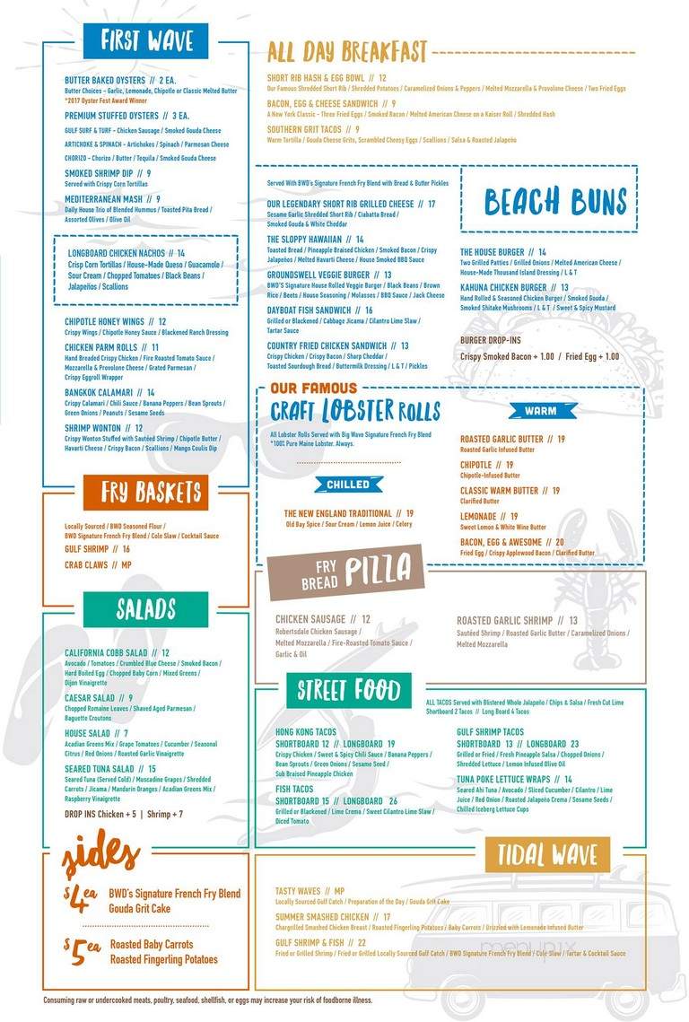 Big Wave Dave's Kitchen & Beach Bar - Orange Beach, AL menu_pic