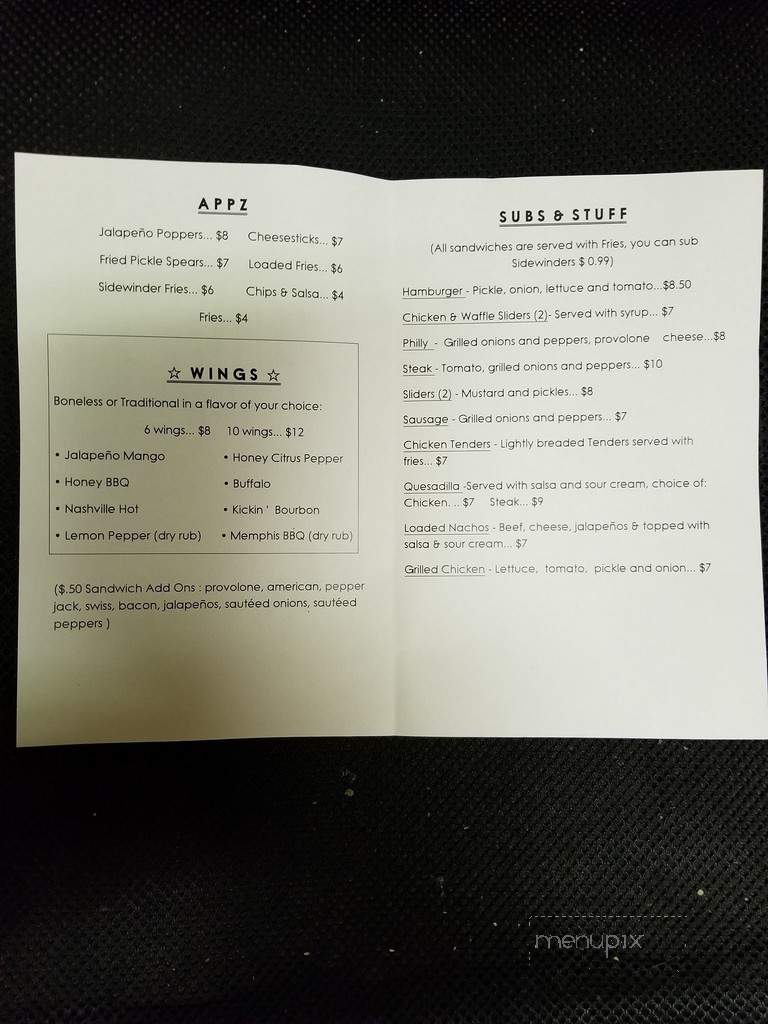 Bink's Bar and Grill - Springfield, TN menu_pic