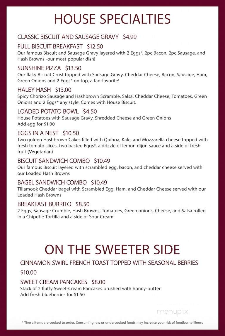 Biscuit House- Tumwater - Tumwater, WA menu_pic