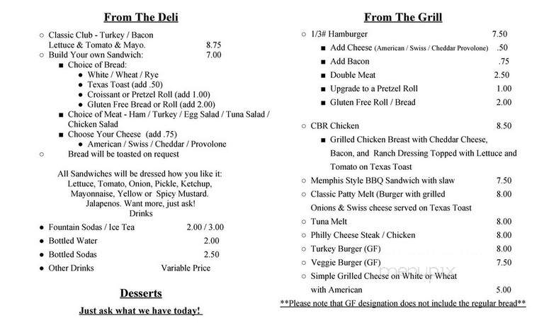 Bistro On The Bluff - Memphis, TN menu_pic