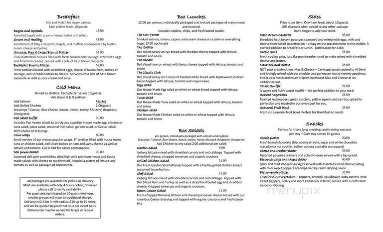 Bistro On The Bluff - Memphis, TN menu_pic