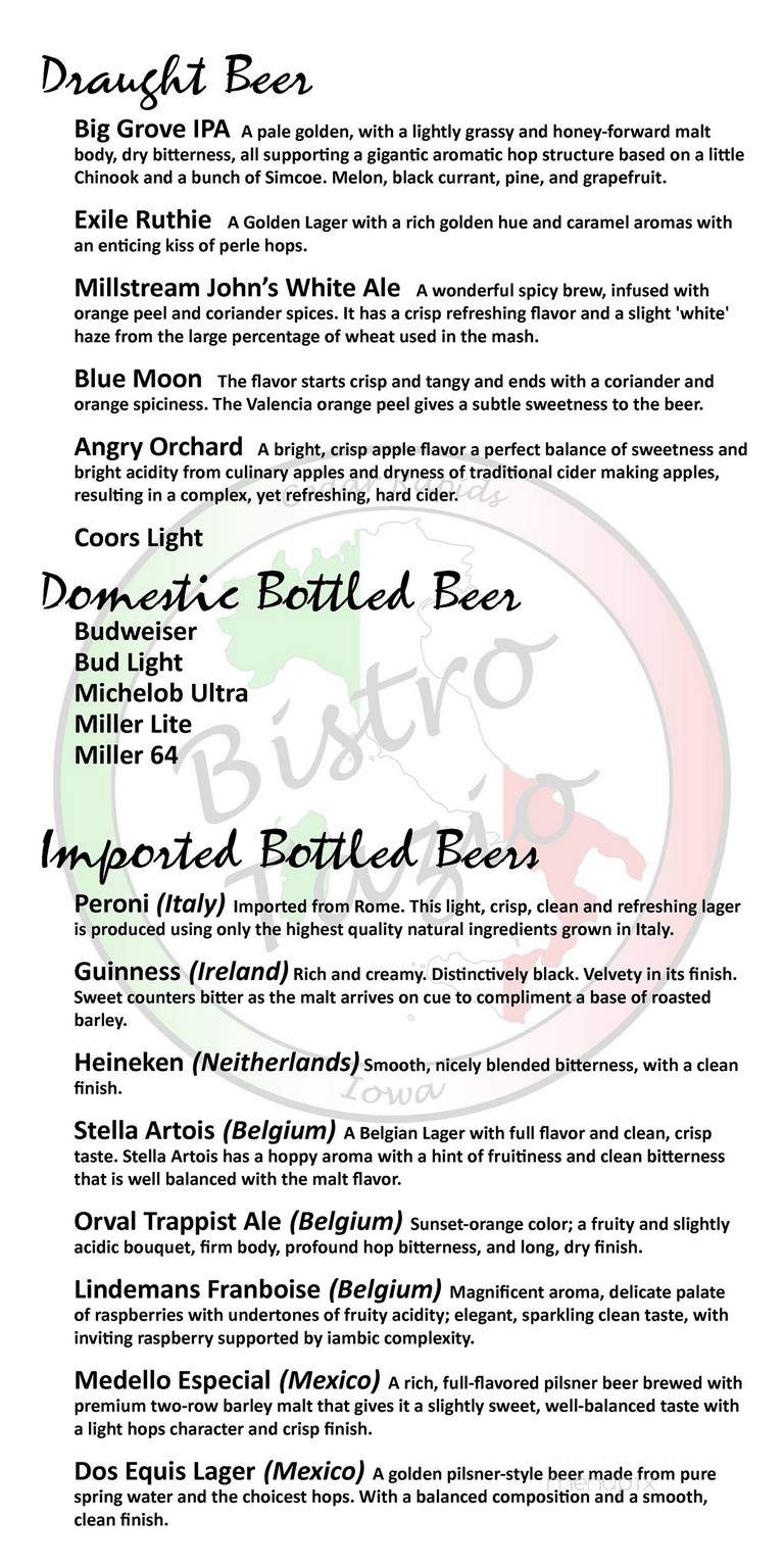 Bistro Tazio - Cedar Rapids, IA menu_pic