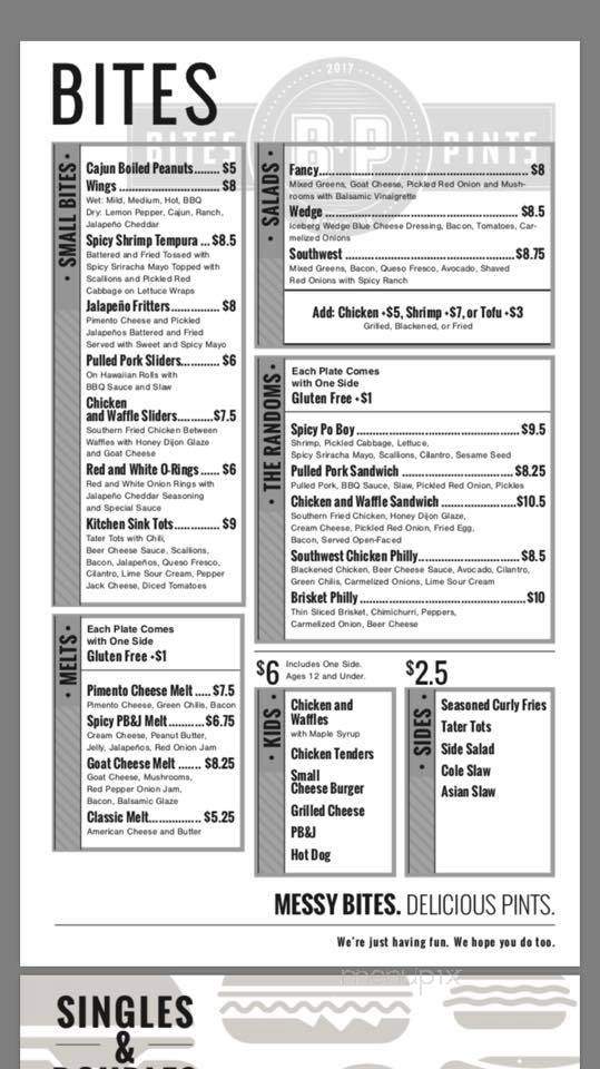 Bites & Pints Gastro Pub - Greensboro, NC menu_pic
