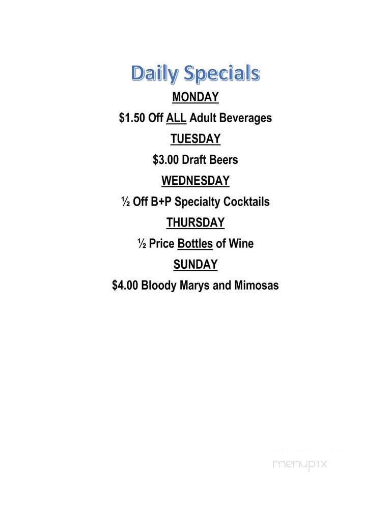 Bites & Pints Gastro Pub - Greensboro, NC menu_pic