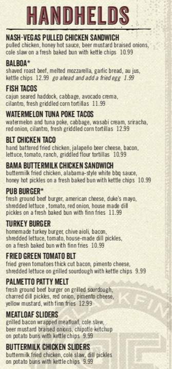 Blackfinn Ameripub - Wilmington, NC menu_pic