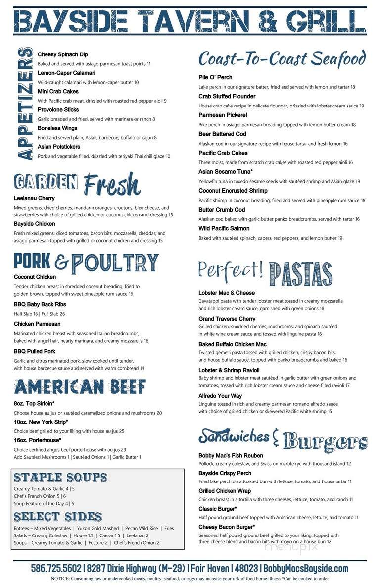 Bobby Mac's - Lenox, MA menu_pic