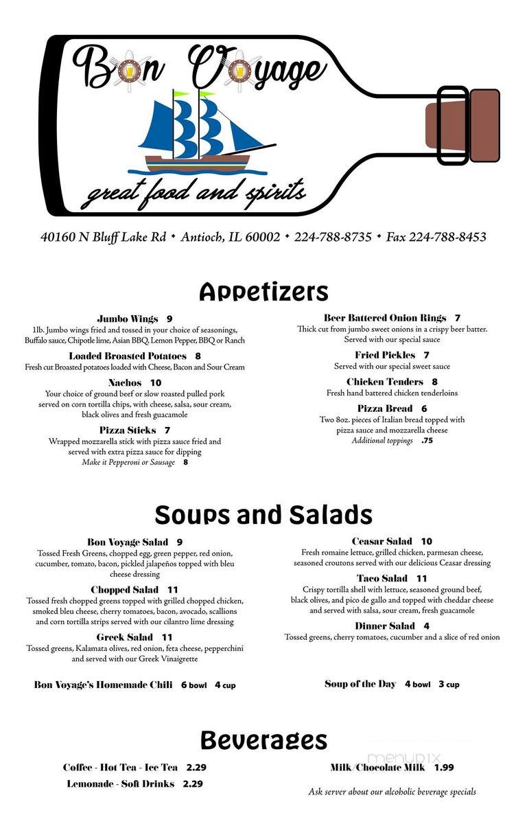 Bon Voyage Great Food And Spirits - Antioch, IL