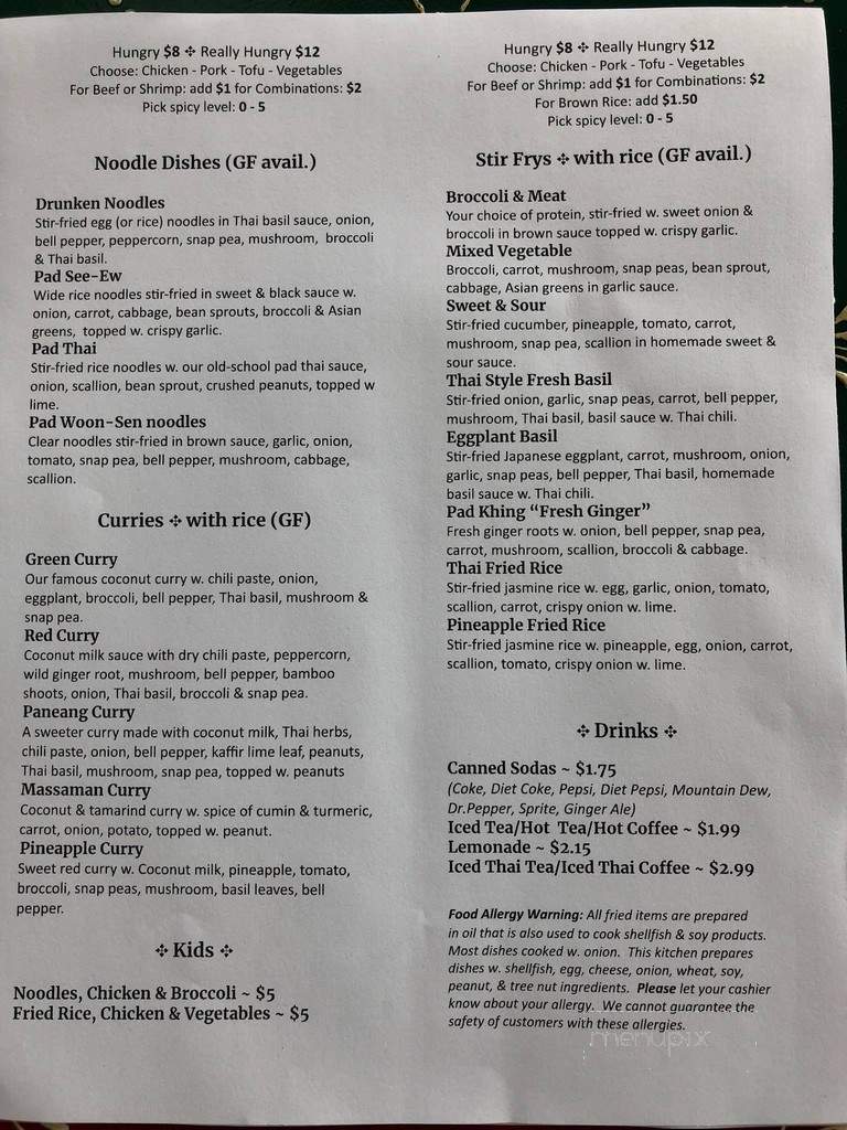 Boon Choo Thai Express - Hendersonville, NC menu_pic