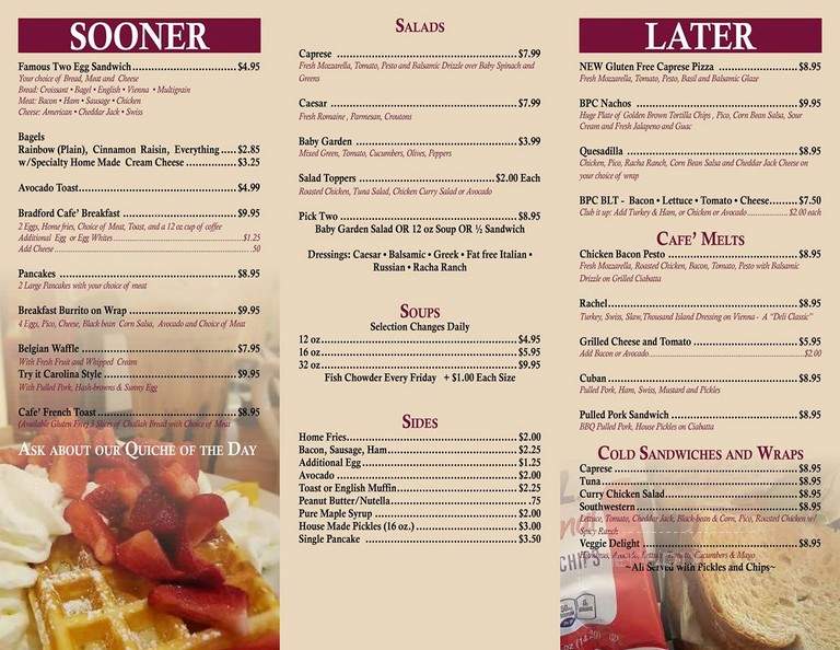 Bradford Place Cafe - Haverhill, MA menu_pic
