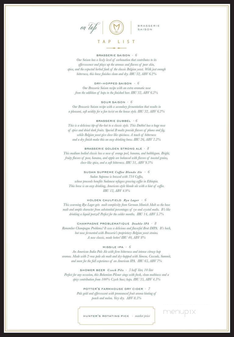 Brasserie Saison - Charlottesville, VA menu_pic