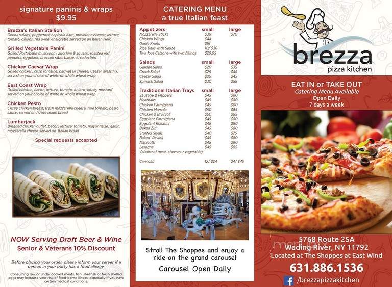 Brezza Pizza Kitchen - Suffolk County, NY menu_pic