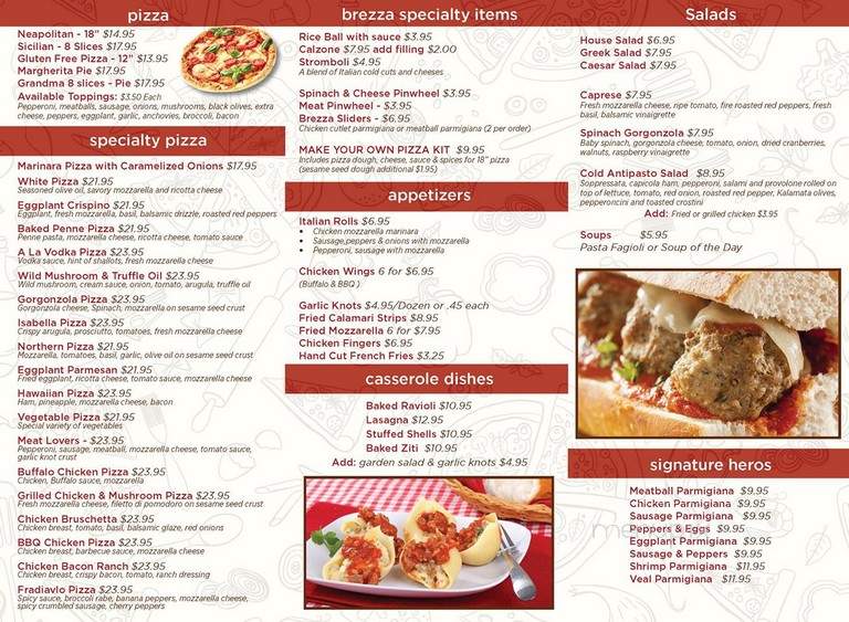 Brezza Pizza Kitchen - Suffolk County, NY menu_pic