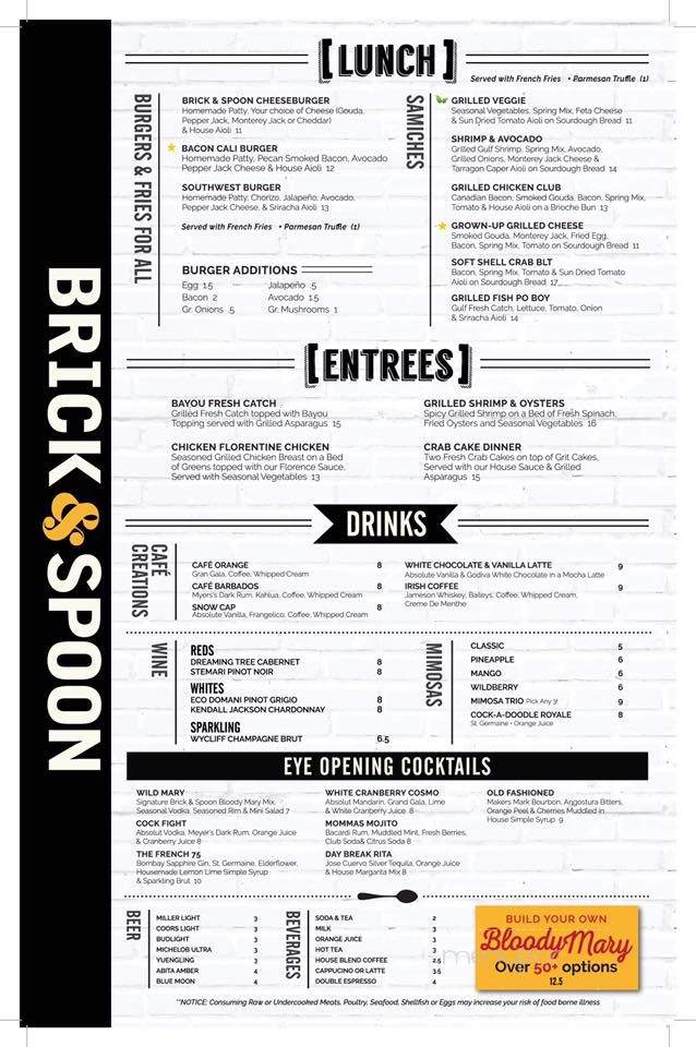 Brick & Spoon - Mobile, AL menu_pic