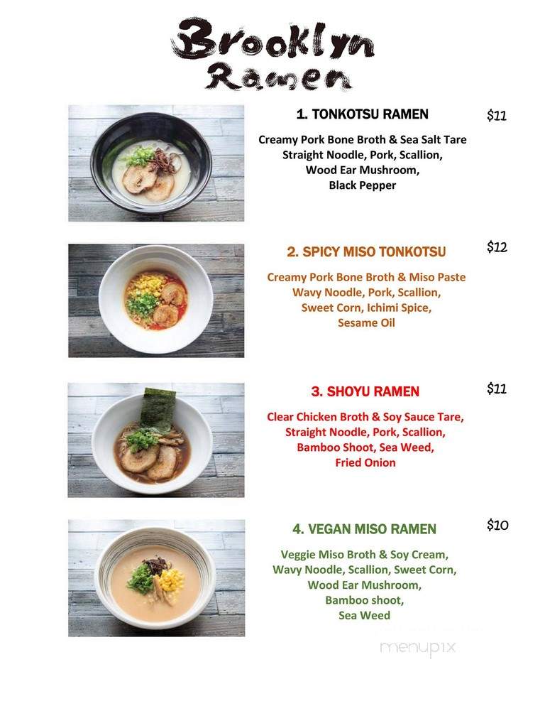 Brooklyn Ramen - Rochester, NY menu_pic