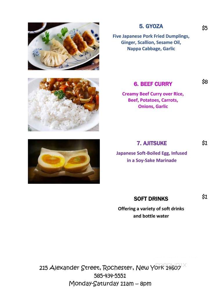 Brooklyn Ramen - Rochester, NY menu_pic
