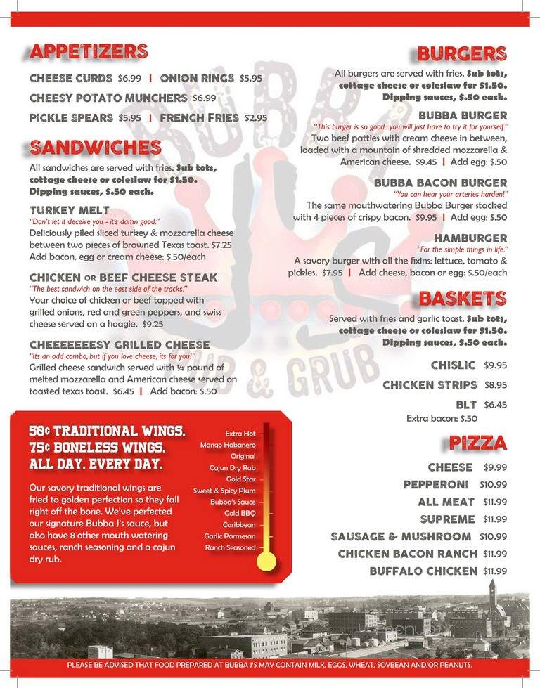 Bubba J's - Sioux Falls, SD menu_pic