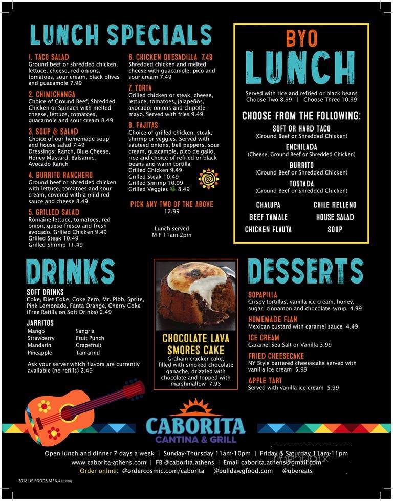 Caborita - Athens, GA menu_pic