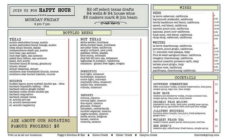 Cactus Cove - Houston, TX menu_pic