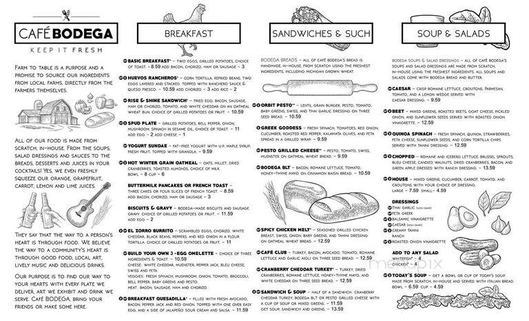 Cafe Bodega - Marquette, MI menu_pic