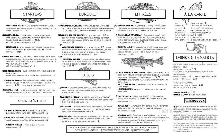 Cafe Bodega - Marquette, MI menu_pic