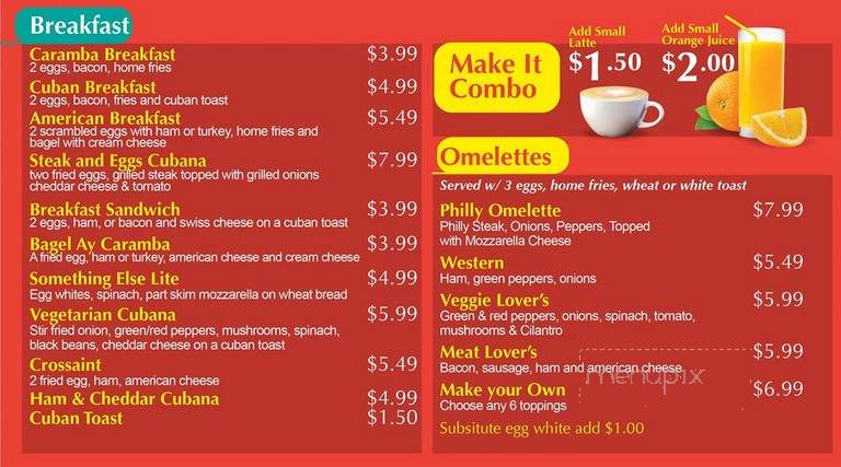 Cafe Caramba - Lauderhill, FL menu_pic