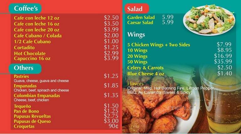Cafe Caramba - Lauderhill, FL menu_pic